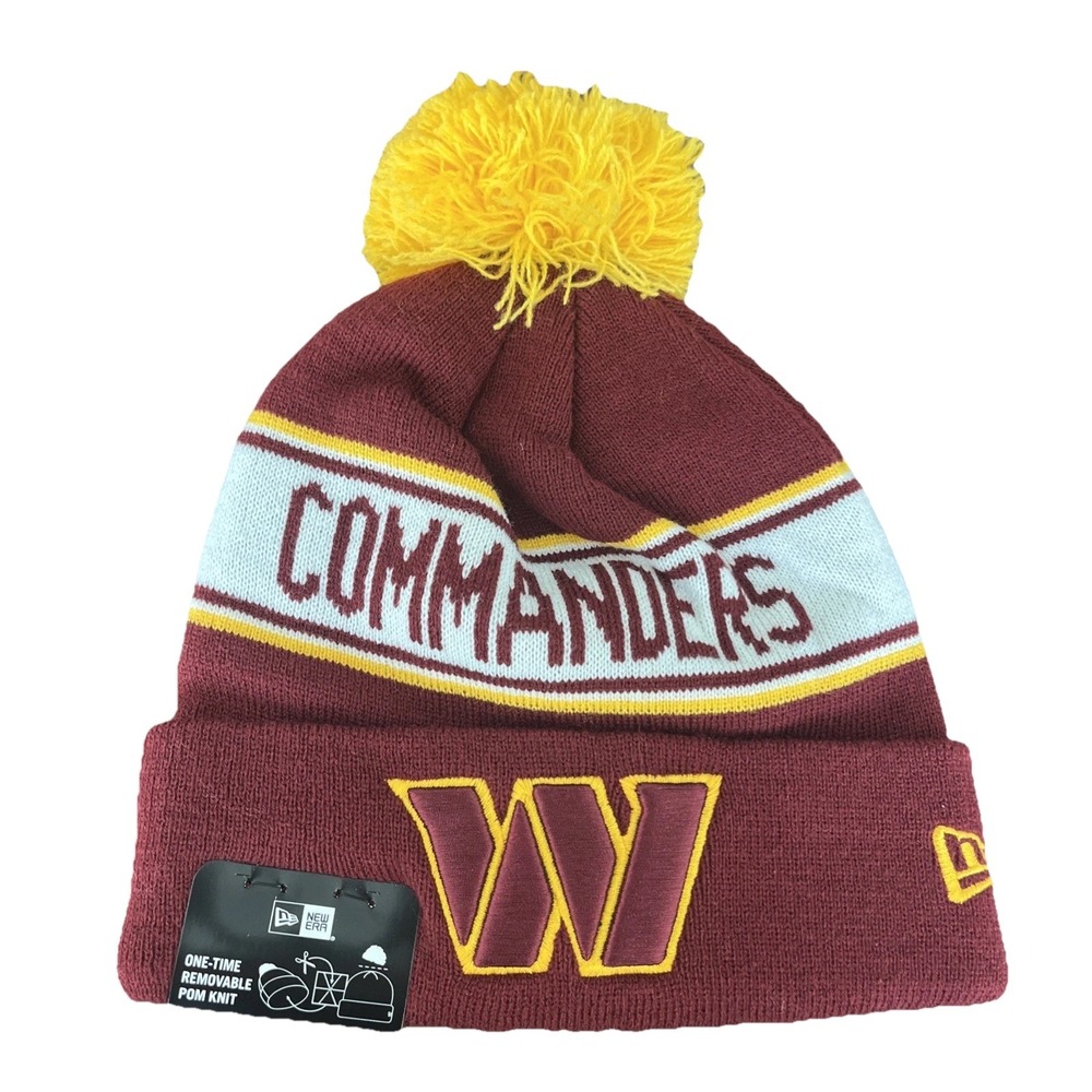 Washington Commanders New Era Knit Beanie Hat White Yellow Burgundy NWT